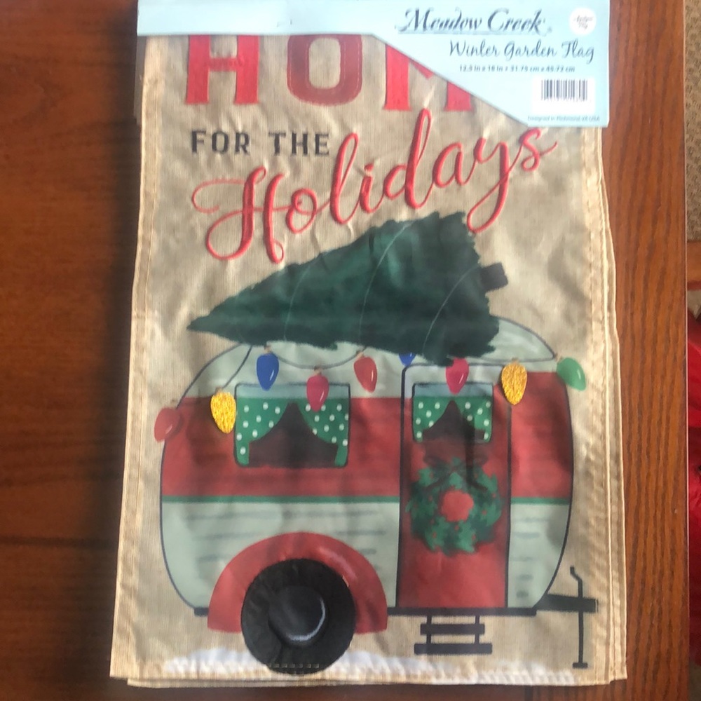 Camper Christmas Garden Flag
